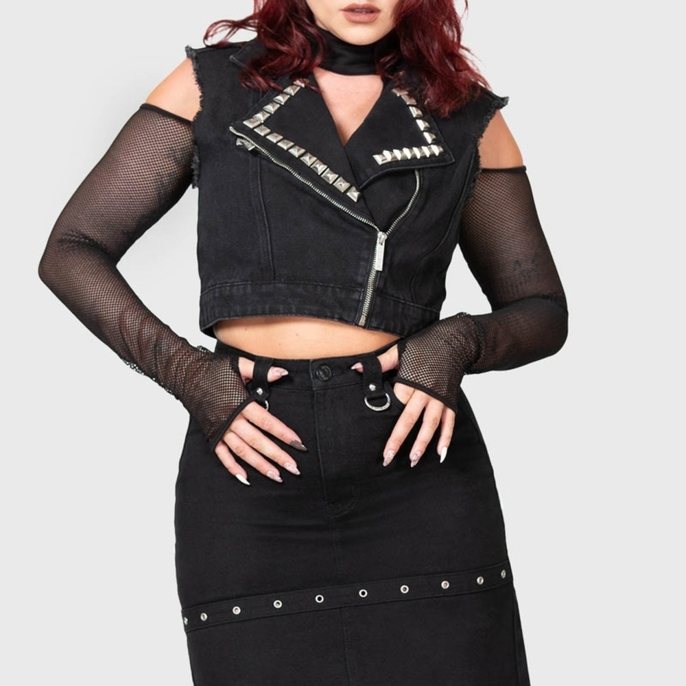 Killstar Black Jean Skirt